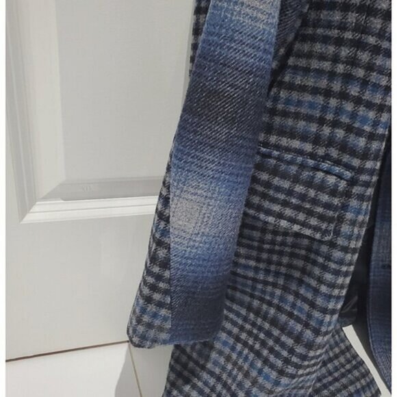 RARE AVEC LES FILLES Anthropologie Blue Soft Wool-Blend Blazer Overcoat - Picture 13 of 13